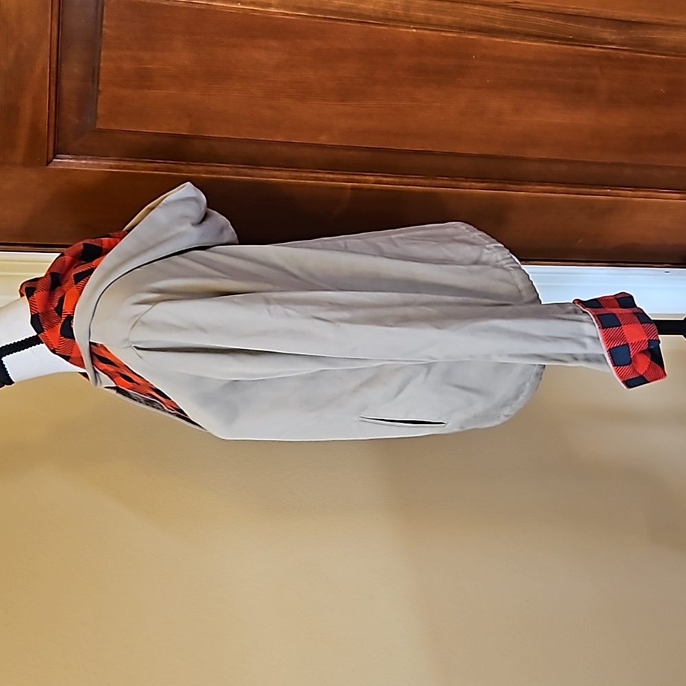 VINTAGE SEARS BAZAAR JACKET 9 JR PLAID TAN RED 70s 80s - Picture 8 of 11
